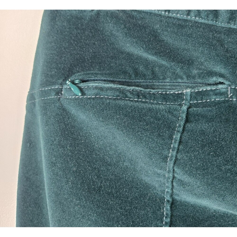 Athleta Women's Size 4 Green Velveteen Straight Leg Pants - Picture 6 of 10